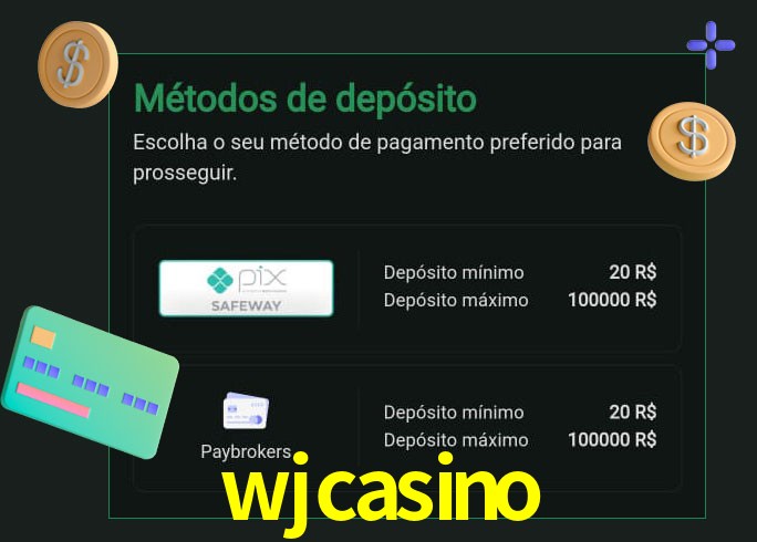 O cassino wjcasino oferece uma grande variedade de métodos de pagamento